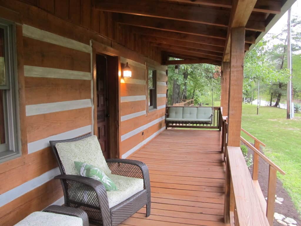 Log Cabin After Restoration Font Porch