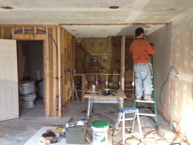 Work on the Pole Barn Game Room