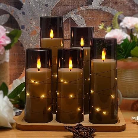 5 Pc Flickering Flameless Candles