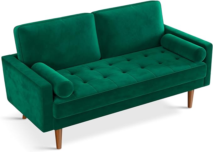 Green Velvet Couch for Living Room