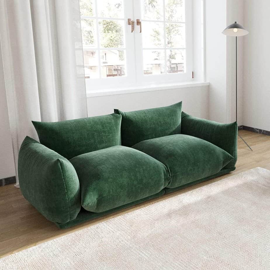 JACH Emerald Green Modern Love Seat Couch