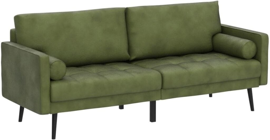 Mustard Green Velvet Sofa Couch