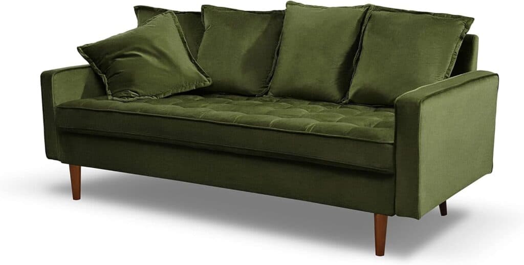 Olive Green Mid-Century Modern Living Room Sofa