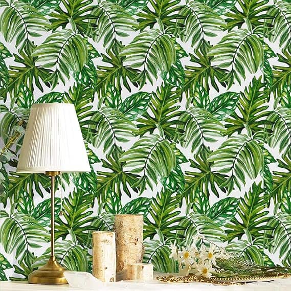 Palm Leaf Wallpaper Tropical Peel and Stick Wallpaper